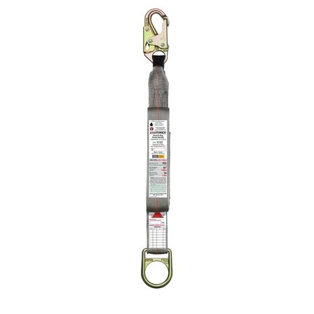 SUPER ANCHOR SAFETY ANSI Z359.13 Energy Absorber A-End Snaphook B-End D-ring. 24" Service Length. 6182